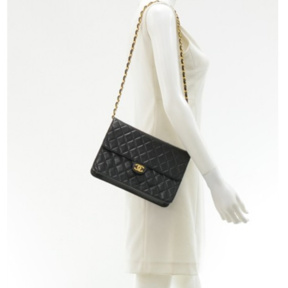 🎉HP🎉CHANEL Black Bag Single Chain Flap Bag Vintage - Picture 16 of 16